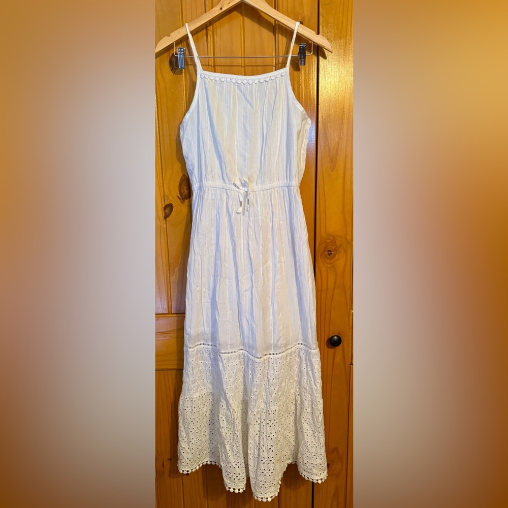 Cat & Jack White Sleeveless Sundress Midi juniors sz 14/16